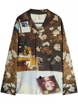 Куртка с графичным принтом Jil Sander, желтый