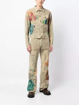 Куртка с графичным принтом Off-White, коричневый