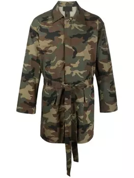 Куртка с камуфляжным принтом и поясом Fear Of God, зеленый