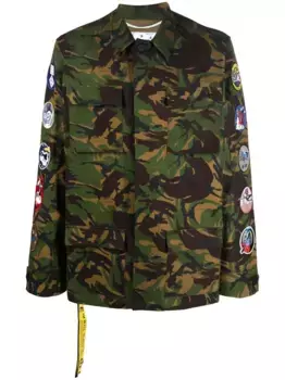 Куртка с камуфляжным принтом OFF-WHITE, зеленый