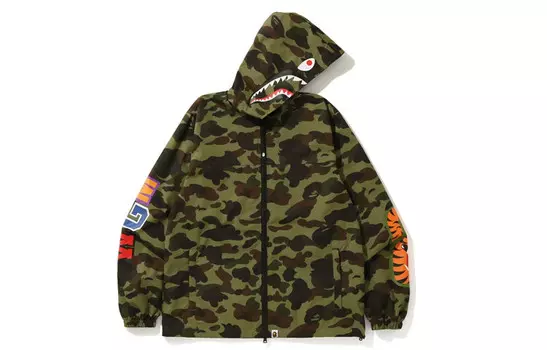 Куртка с капюшоном BAPE 1st Camo Shark WGM A Bathing Ape, зеленый