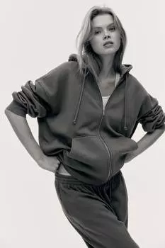 Куртка с капюшоном большого размера H&M, серый