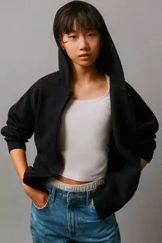 Куртка с капюшоном H&M, черный