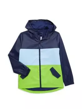 Куртка с капюшоном и цветными блоками для маленьких мальчиков и мальчиков Andy & Evan, темно-синий