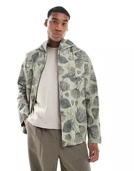 Куртка с капюшоном и цветочным принтом бежевого цвета PS Paul Smith