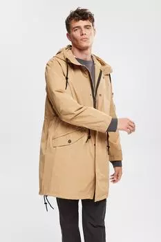 Куртка с капюшоном и галстуком Esprit, коричневый