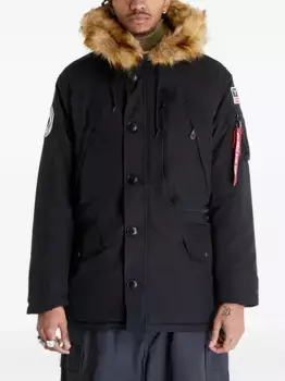 Куртка с капюшоном и искусственным мехом Alpha Industries, черный