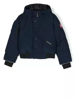 Куртка с капюшоном и контрастной отделкой Canada Goose Kids, синий
