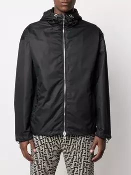 Куртка с капюшоном и логотипом Balmain, черный