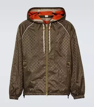 Куртка с капюшоном и логотипом GG Gucci, коричневый
