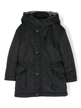 Куртка с капюшоном и логотипом Roberto Cavalli Junior, черный