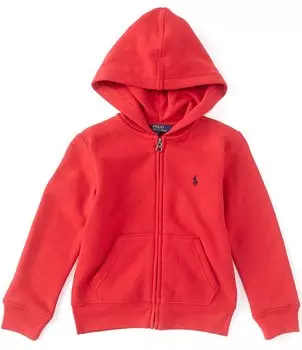 Куртка с капюшоном и молнией во всю длину Polo Ralph Lauren Little Boys 2T-7, красный
