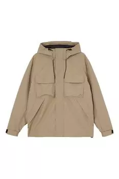 Куртка с капюшоном и накладными карманами Calvin Klein Jeans, бежевый