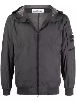 Куртка с капюшоном и нашивкой Compass Stone Island, серый