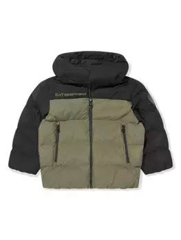 Куртка с капюшоном и нашивкой-логотипом Emporio Armani Kids, зеленый