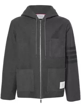 Куртка с капюшоном и полосками 4 Bar THOM BROWNE, серый