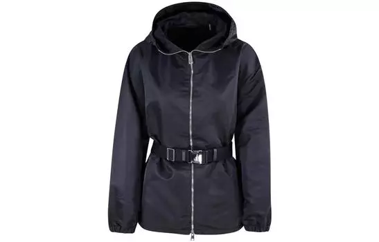 Куртка с капюшоном и поясом TORY BURCH, черный