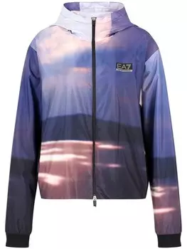 Куртка с капюшоном и вставками Ea7 Emporio Armani, фиолетовый
