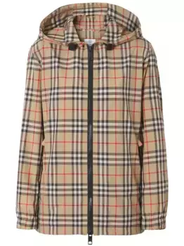 Куртка с капюшоном и вставками Vintage Check BURBERRY, нейтральный