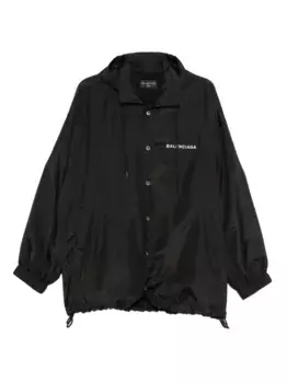 Куртка с капюшоном и вышитым логотипом BALENCIAGA, черный