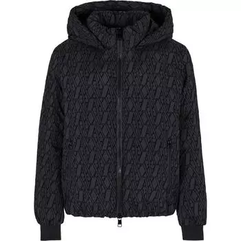 Куртка с капюшоном и жаккардовым узором ARMANI EXCHANGE, черный