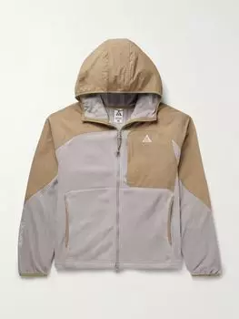 Куртка с капюшоном из флиса и нейлона ACG Wolf Tree Panelled Polartec NIKE, коричневый