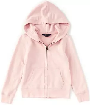Куртка с капюшоном из французской махровой ткани Polo Ralph Lauren Big Girls 7–16, розовый