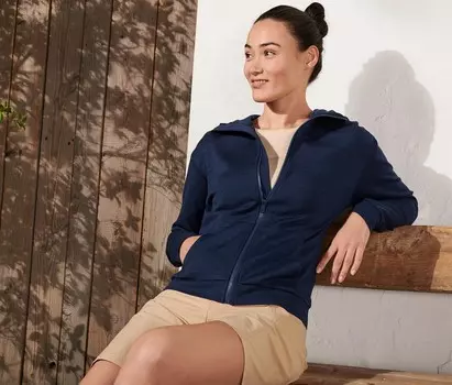 Куртка с капюшоном из шерсти RWS Tchibo, темно-синий крапчатый