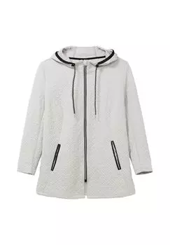 Куртка с капюшоном из стеганого жаккарда Sheego, светло-серый