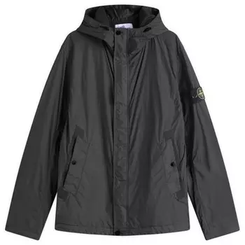 Куртка с капюшоном из жатого репса Stone Island, черный