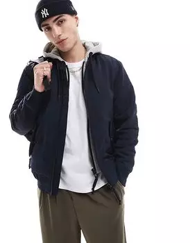 Куртка с капюшоном MA1 в стиле милитари темно-синего цвета Superdry