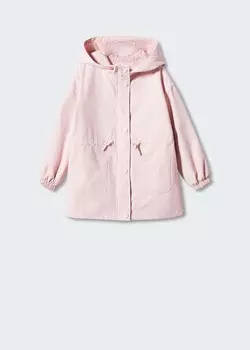 Куртка с капюшоном MANGO, розовый