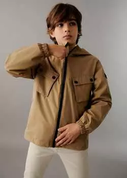 Куртка с капюшоном MANGO, табачно-коричневый