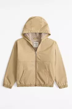 Куртка с капюшоном на молнии Abercrombie & Fitch, коричневый