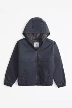 Куртка с капюшоном на молнии Abercrombie & Fitch, серый