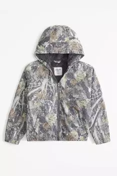 Куртка с капюшоном на молнии Abercrombie & Fitch, зеленый