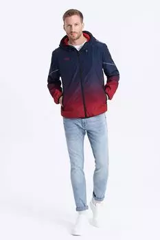 Куртка с капюшоном переливающихся оттенков Ombre, красный