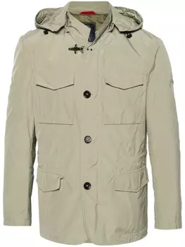 Куртка с капюшоном с воротником-стойкой Fay, зеленая