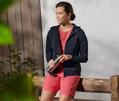 Куртка с капюшоном Tchibo, темно-синий крапчатый