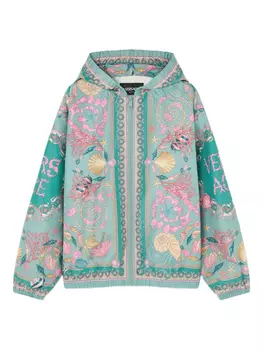 Куртка с капюшоном Versace Kids Underwater Barocco, зеленый