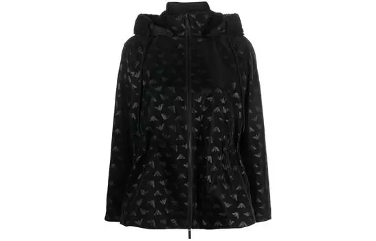 Куртка с капюшоном в тон с логотипом EMPORIO ARMANI, черный