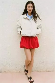 Куртка с капюшоном ZARA, устрично-белый