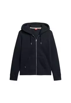 Куртка с капюшоном женская - ESSENTIAL LOGO ZIP HOODIE, толстовка, однотонная Superdry., темно-синий