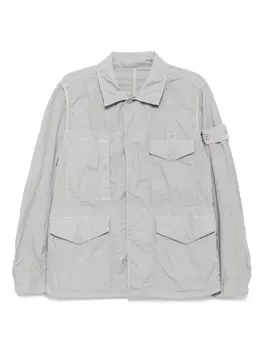 Куртка с карманами и жатым эффектом Stone Island, серый