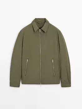 Куртка с карманами на молнии Massimo Dutti, хаки