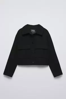 Куртка с карманами ZARA, черный