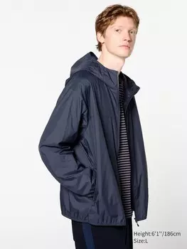 Куртка с карманом для защиты от ультрафиолета Uniqlo, синий