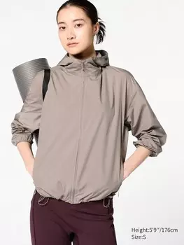 Куртка с карманом для защиты от ультрафиолета Uniqlo, бежевый