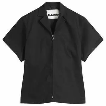 Куртка с короткими рукавами и застежкой-молнией спереди Jil Sander, черный