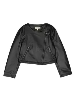 Куртка с косой молнией TWINSET Kids, черный